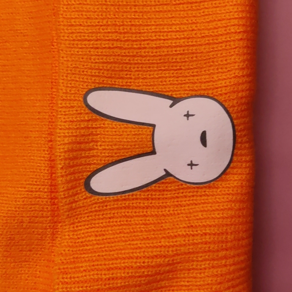 Neon orange bad bunny beanie - Picture 2 of 2